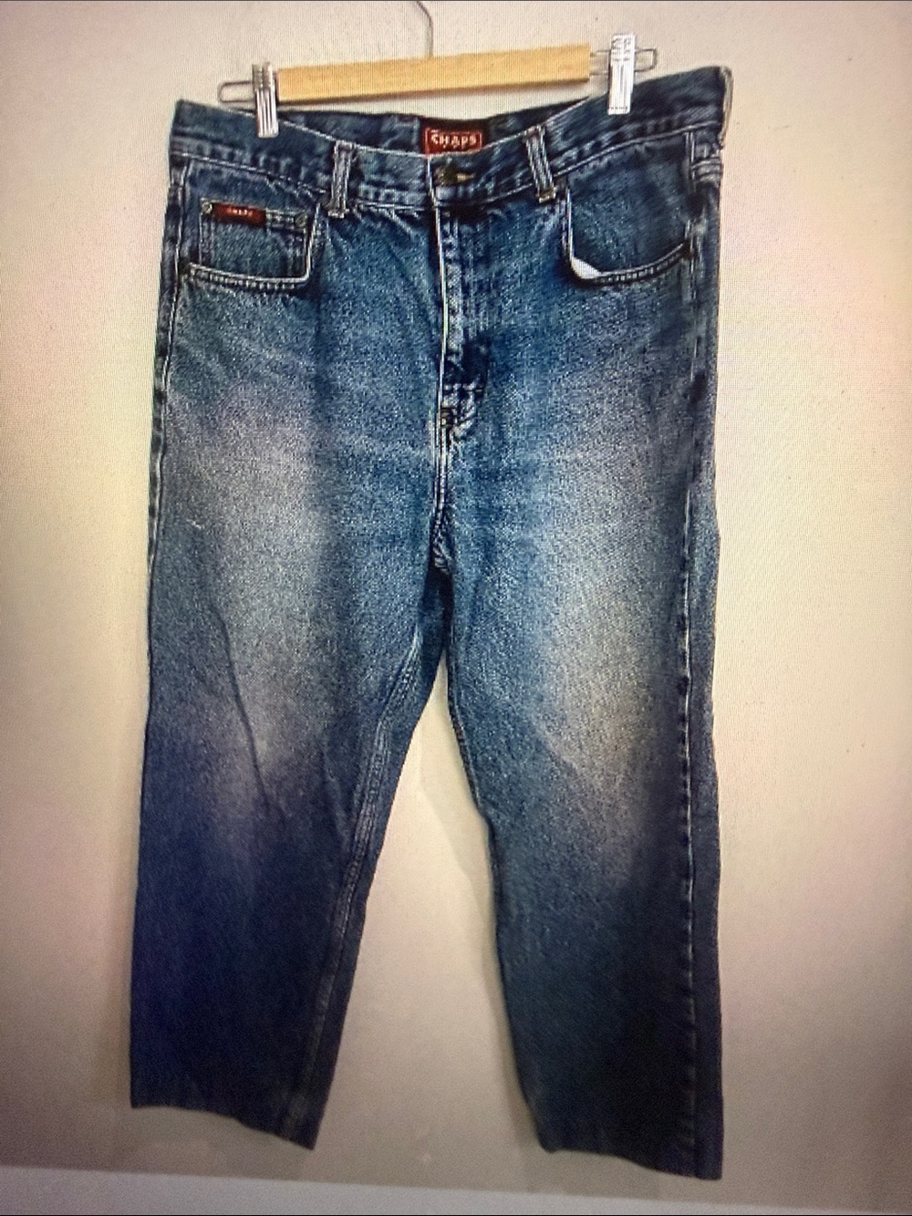 Chaps Denim Men 100% Cotton Denim Egypt Straight Leg  Blue Jeans Size 36X28